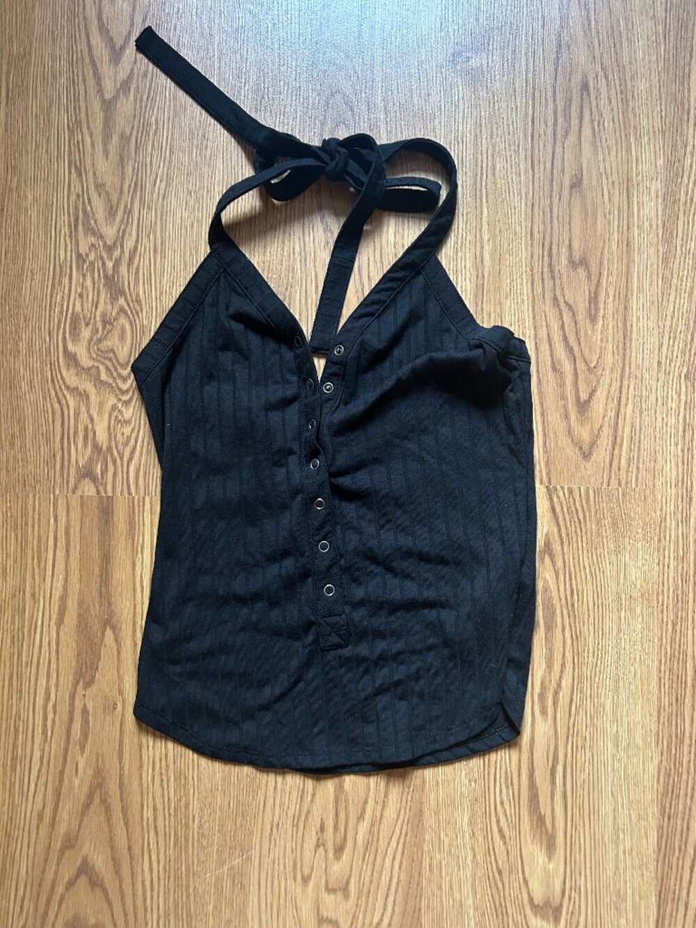 Free People Halterneck Button Tank Top